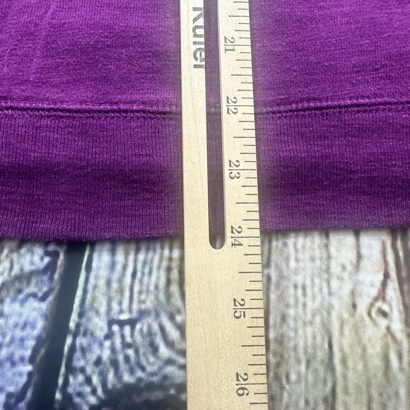 Lands End Sweater Womens Sz.L 14-16 Purple Longer Cow Neck 3/4 Sleeve Tunic - Picture 7 of 9